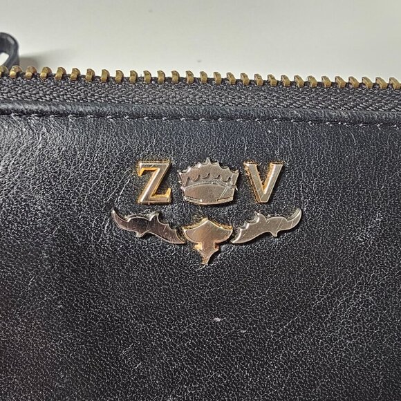Zadig & Voltaire 'Love Is' Black Leather Wristlet Wallet Gold Zipper Logo - Picture 3 of 12